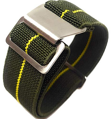 Max Französische Marine Nationale elastische Nylon-Militärbänder für Taucher, Fallschirm-Uhrenarmbänder, 20 mm, 22 mm, 22 mm