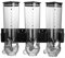 QingT Wall Mounted 3 Barrel Grocery Storage Container Cereal Dispenser Black