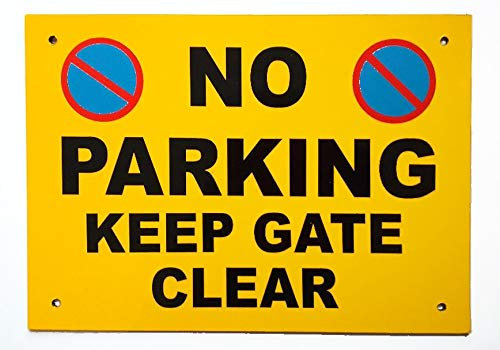 No Parking Sign A4 A3 3mm Black Foamex Various Signs Yellow Black & Motif (A4 NoP Keep GATE Clear)