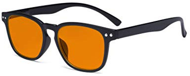 Eyekepper Design Blau Blockierung Brille - Anti Digital Blendung Leser mit Orange Getönt Reduzieren Filter Linse UV Schutz Computer Lesebrille Frauen - Schwarz
