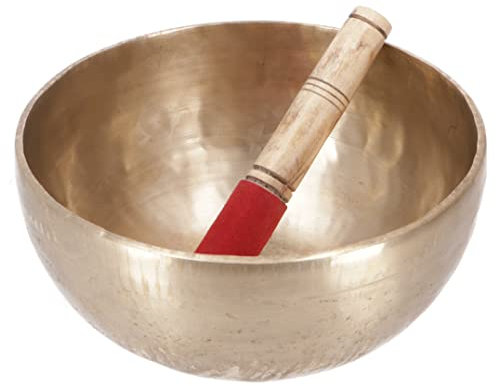 GURU SHOP Handgearbeitete Klangschale mit Langanhaltendem Ton, Tibet Klangschale - 25 cm