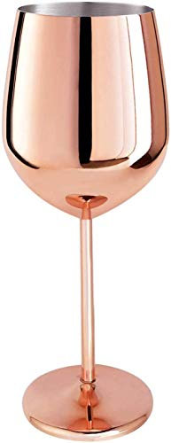 Magnifiques verres à vin en acier inoxydable avec finition cuivre - Verre à vin rouge - Verre à vin blanc - Verre à cocktail sans BPA - Gobelet à jus - Verre à champagne - Accessoires de bar de fête