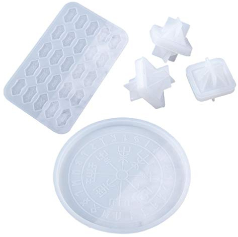 AIUII Resin Silikonform Runen Symbolkarten Würfel Kristall Epoxidharz Form Wahrsagerei Brett Silikonform