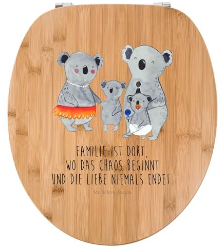 Mr. & Mrs. Panda Motiv WC Sitz Koala Familie - Geschenk, Toilette, WC-Sitz, Koalas, Klodeckel, Papa, Klobrille, Geschwister, Toilettendeckel,