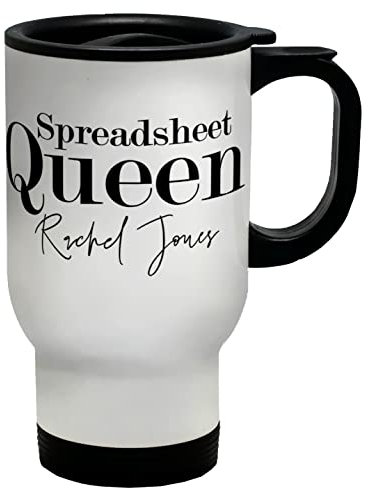 Shopagift Personalised Spreadsheet Queen Travel Mug Cup