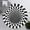 Hillylolly Vortex Teppich 3D, Visual Illusion Vortex Rutschfester Teppich Rund, Rug, Carpet. Nehmen Sie nur Bilder mit 3D-Effekt auf (Schwarz)