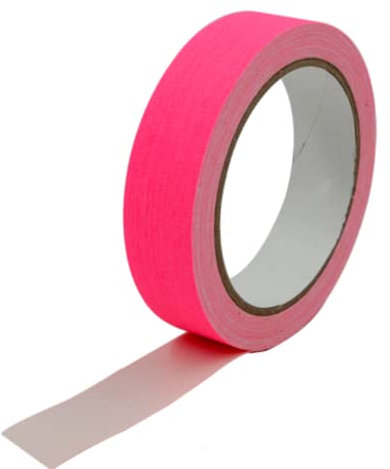 Gaffer-Klebeband, fluoreszierend, Neonrosa, Stachelband, Schwarzlicht, UV-reaktiv, fluoreszierend, für Bühne, Party, Spiel, Gitterböden, Farbkodierung, Kunsthandwerk (2,5 cm x 9,5 m) (Rosa)