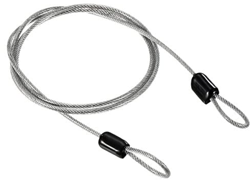 PATIKIL Security Steel Cable 2.5mm x 1m/3.28ft Coated Luggage Lock Wire Rope with Double Loop Transparent