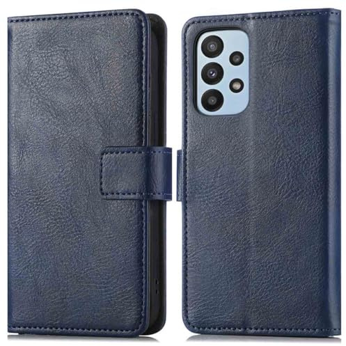 iMoshion Bookcase Hülle kompatibel mit Samsung Galaxy A23 (5G)– Luxuriöse Handyhülle – Handytasche in Dunkelblau [Mit Ständer, Platz für 3 Karten, Magnetverschluss]