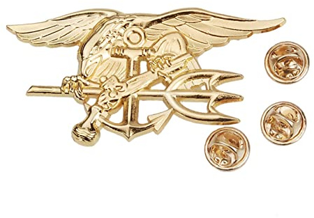 AnsonBoy US Navy Seal Eagle Anker Trident METALLABZEICHEN Insignia PIN Gold