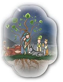 Fratelli Bonella | Soprammobile Magnetico con Presepe e Albero della Vita 6x4 cm | Made in Italy