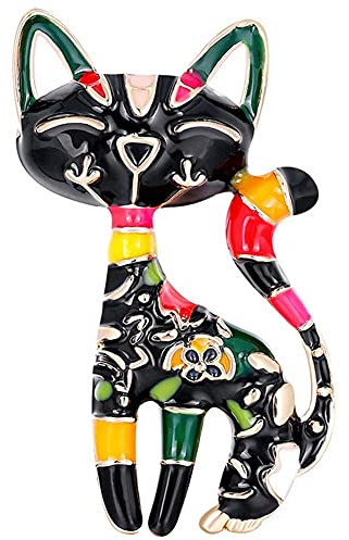 Wudaizhi Broche Mignon Peinture Chat Broche Animal Épingle Bijoux De Mode pour Femmes Hommes