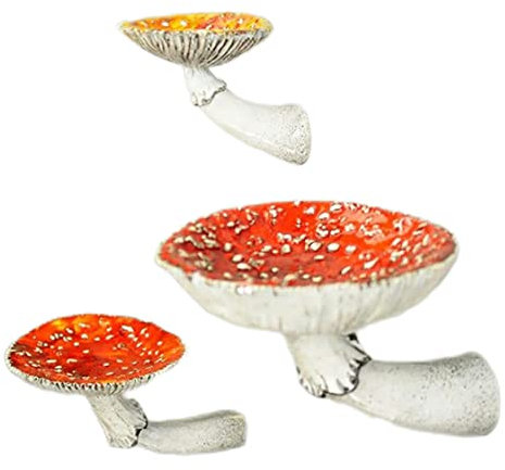 BOLYUM Pilz Hängeregal, Harz Pilz Schwebende Wandregal Hängende Dekor Regale, Wohnkultur Wand Lagerregale, DIY Puppenhaus Blumenerde Schuppen Blumentopf Pflanzen Statue (3pcs)