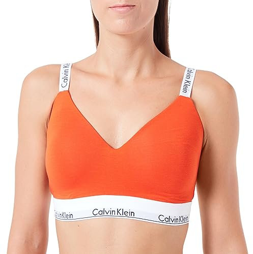 Calvin Klein Damen BH Bralette Lght Lined (Full Cup) Stretch, Orange (Spicy Orange), S