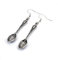 Spoon Earrings, Sterling Silver Hooks, 5cm Drop Decorated on Both Sides, Handmade in Cornwall