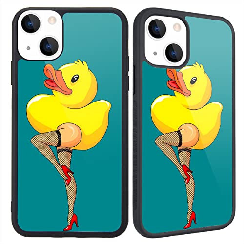 MAYCARI Funny Duck Pattern Compatible with iPhone 11 Case for Women Girls, Hard Back Cover with Cute Animal Design Soft TPU Bumper Protective Phone Case