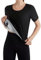 Sauna Shirt Damen Thermo Saunaanzüge Rundhals Kurzarm Oberteile Shaper T-Shirts Tops Abnehmen Workout Schwitzen Body Shaper Bauchweg Gewichtsverlust Sauna Hemd Schwitzeffekt für Sport Fitness M/L