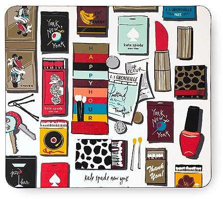 kate spade new york Leatherette Mouse Pad, 9 x 8 Mouse Mat with Non-Slip Back, Cute Mouse Pad for Office Desk, Purse Matchbook