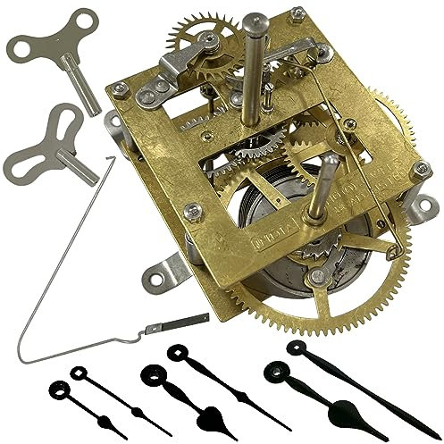 Generic Handaufzug 8-Tage-Uhrwerk, Zeiger und Aufzieher, Mantel, 33 cm Länge, nur Zeit, Metall