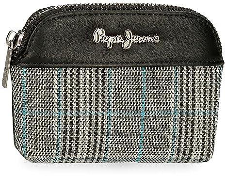 Pepe Jeans Kendra Geldbörse Schwarz 12 x 8 x 2 cm Polyester mit Details aus Kunstleder, Schwarz, Talla única, geldbörse