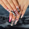 Clataly Halloween démon citrouille fantôme faux ongles sang coulant clown faux ongles étoiles lune faux ongles appuyé sur faux ongles (E)