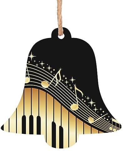 Musik Holz Weihnachtsglocke Form Ornamente Weihnachten Holz Hängende Dekorationen mit Seil Weihnachtsbaum Hängende Dekoration für Urlaub Hängende Dekorationen