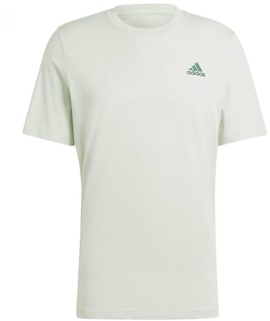 adidas Men's Essentials Single Jersey Embroidered Small Logo Tee, Linen Green, M