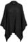 Ralph Lauren Poncho mit Zopfmuster, Schwarz
