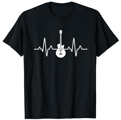 Gitarren Herzschlag Lustig Musiker Herren Kinder Jungen T-Shirt