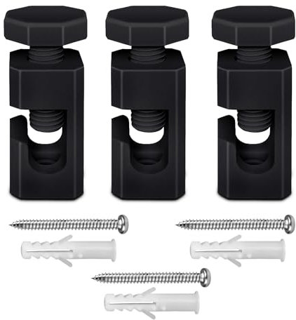 QuirkLz 3 Stück Aufputz-Kabelhalter Deckenpins für Textilkabel, Kabelbefestigung Affenschaukel Deckenbefestigung - mit Schrauben und Dübeln für Affenschaukel Lampe DIY-Projekt