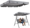 Garden Swing Canopy Replacement, Swing Chair Canopy Replacement for Swings Seat 3 Seater Swing Canopy Replacement Cover Waterproof Windproof for Outdoor Yard (Grey)