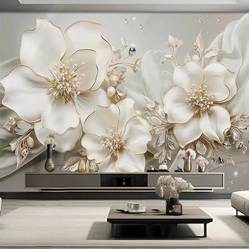YIBUHANG Fototapete Hintergrund selbstklebend PVC Fototapete 3d Wohnzimmer Tapete Blumen Schmuck geprägt Schlafzimmer Home Decor Art Sticker
