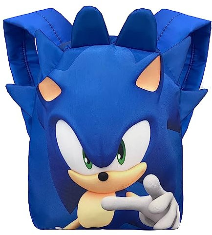 MAJEQZGY Soni Rucksack 3D Gedruckter Wasserdichter Knuckles Look Rucksack für Kinder Reisen Schultasche Buch Taschen Kinder Schultasche für 2–4 Jahre (Blau)