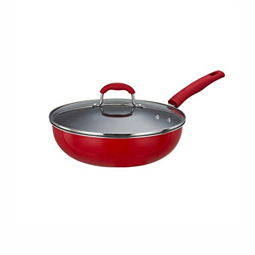 MYVVKIA Red Frying Pan-Non-Stick Pan, Multi Induction Cooker with Hle 30cm, Wok Kitchen Pot