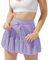 Ocean Plus Damen Minirock mit Innenshorts Mesh Rock Netz Kurzer Rock Einfarbig Faltenrock mit Tunnelzug (M (EU 34-36), Violett)