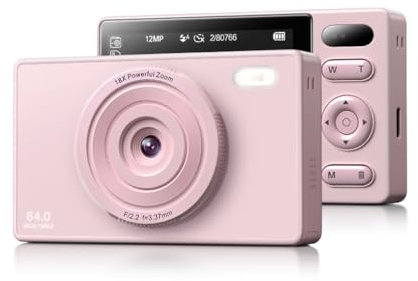Appareil Photo Numérique Enfant avec 64Go: 48MP Caméra Anti-secousse Photographie Vlogging Caméra pour Youtube 16X Zoom Numérique Photo Filtration Prise de Vue Continue Autofocus Compacte