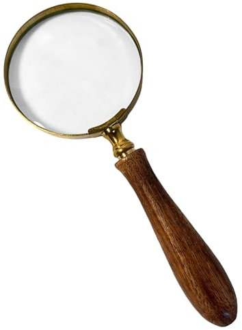 Thorness Elegante Regency-Stil Lupe mit Holzgriff zum Lesen, Handlupe