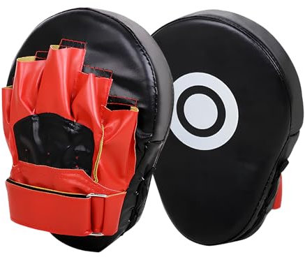 Zimoer 1 Pair Boxing Focus Pads Punching Mitts Punch Curved Pads Strike MMA Kickboxing equipments Hook Jab Karate Muay Thai Taekwondo Training Punch Gloves Pad Coaching Strike Shield