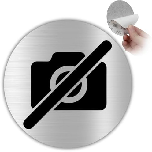 LEIASA | Segnale adesivo Divieto di Fare Foto - Diametro Ø 100 mm - Spessore 0,8 mm - Alluminio - Cartello Divieto Fotografare - Segno No Foto - Cartello adesivo 3M Divieto di Scattare Foto