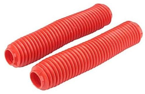 BWZJS Motorrad Vorne, for Gabelmanschetten 360 x 60mm Universal Stoßdämpfung Staubschutz Gummi, Gabelabdeckung, 1 Paar, Rot vordere Stoßdämpferkappe