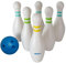 alldoro 60131 XXL Bowling Set - 6 weiße Pins befüllbar, 42 cm hoch & 1 Bowlingkugel - Kegelspiel mit Tasche, für Kinder ab 3 Jahren