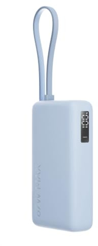 Xiaomi 67W Power Bank 10000mAh, Portable Charger with USB-C Cable, Ice Blue | 67W portable charger, built-in USB-C cable. Fast-charges phone, tablet and laptop — no extra cable needed.
