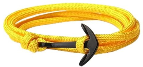 Bracelet Ancre Cordon en polyester jaune