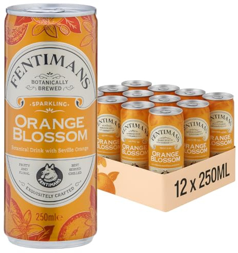 Fentimans Orange Blossom Botanically Brewed Drink, 12 Pack, 250ml Bottles | Delicate botanical drink infused with orange blossom extract and citrus notes.