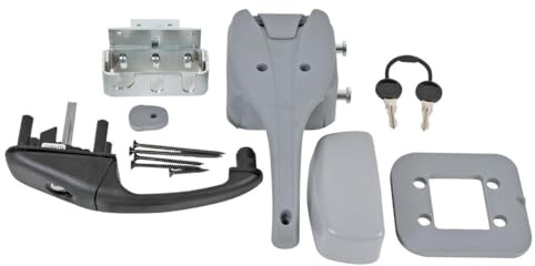 CR-MOESANCO® Serrure de porte caravane | Fermeture Basic ABS et métal | Mécanisme M1 anti-UV de haute sécurité pour panneaux de 28-34 mm ; protège votre véhicule récréatif en toute douceur.