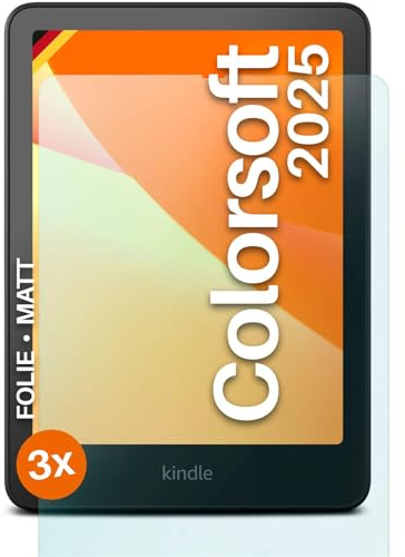 moex FlexProtect Schutzfolie matt kompatibel mit Amazon Kindle Colorsoft 2025 Folie gegen Reflexionen, Anti Reflex Displayschutz, matte Displayfolie, robust und Kratzfest – 3 Stück