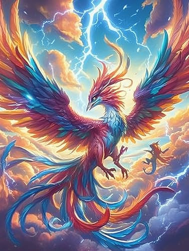 Phönix in bunten Flammen 500 Teiliges Puzzle Für Alle Altersgruppen Märchenlandschaft Cartoon Familienfilmabend Begleiter Hochwertige Druckqualität Modernes Design 500 PCS
