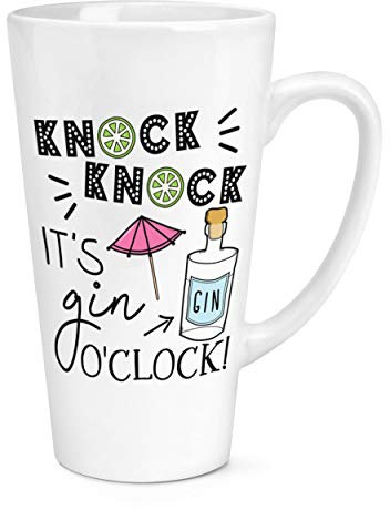 Klopfen Klopfen es Hat Gin O'Clock 17oz Groß Latte Becher Tasse