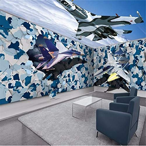 Tapeten Wandbild Hintergrundbild Fototapete Sky Fighter Camouflage 3D Bodenbelag Fototapete Für Schlafzimmer Wohnzimmer Tv Wandmalerei Wandbild Tapeten, 350 * 245 Cm