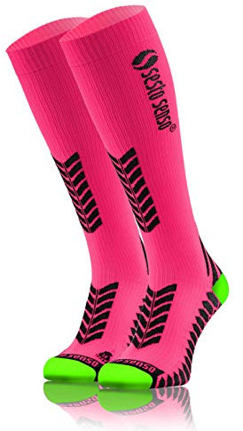 sesto senso Kompressionsstrümpfe Unisex Damen Herren Hohe Sportsocken Laufsocken 35-38 Rosa